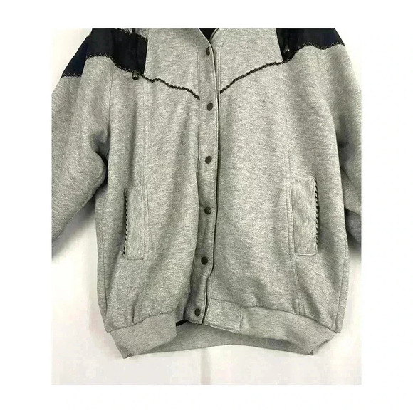 VTG Reversible Windbreaker Jacket OS Silver Snap Button Closure CURRENT SEEN - Picture 9 of 11